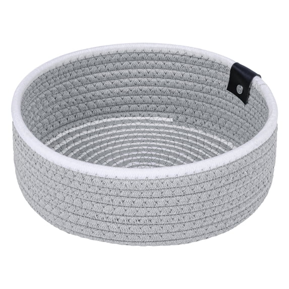 Unique Bargains Woven Storage Basket for Key Tray Bowl Grey 8.3*8.3*3.5in