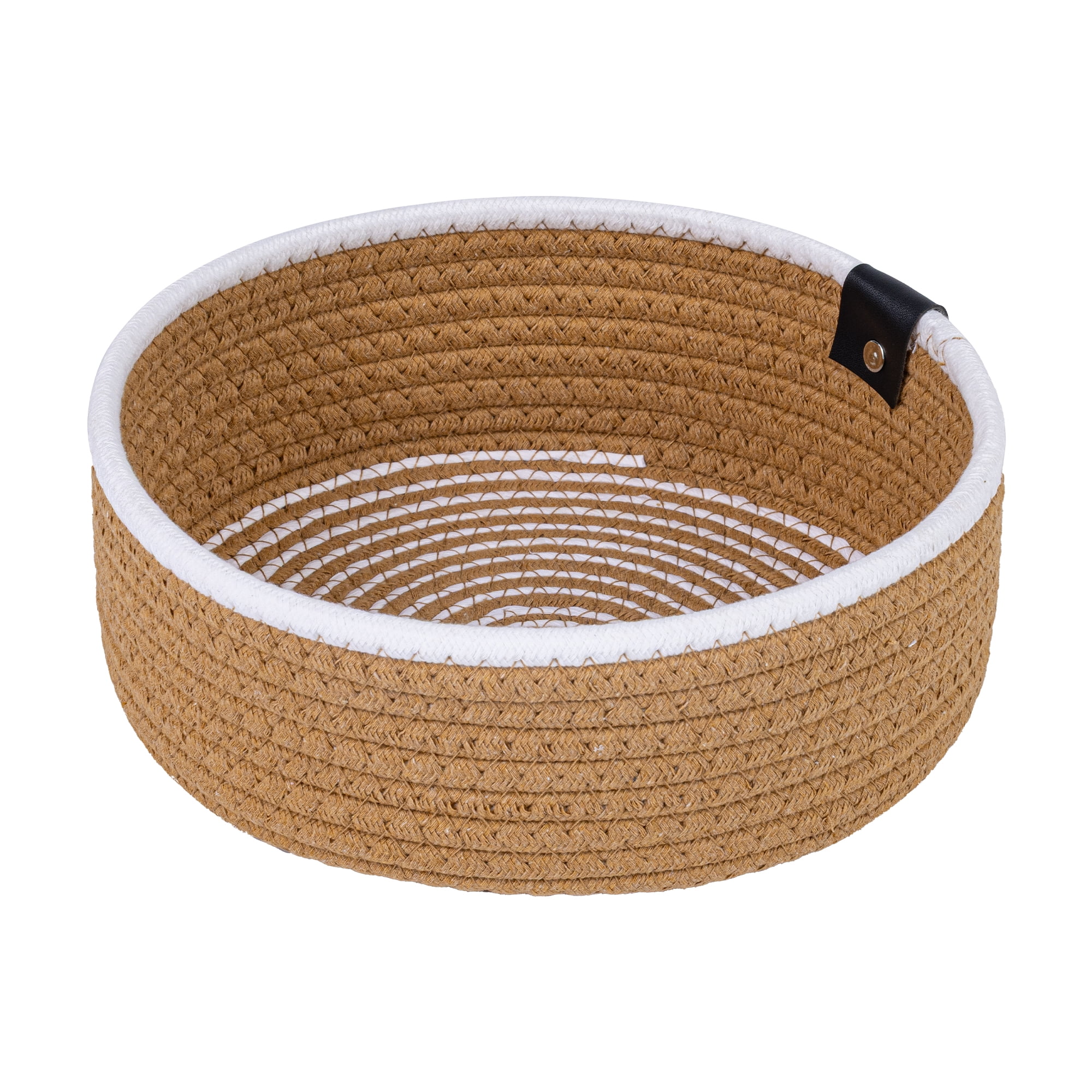 Unique Bargains Woven Storage Basket for Key Tray Bowl Khaki 8.3*8.3*3.5in