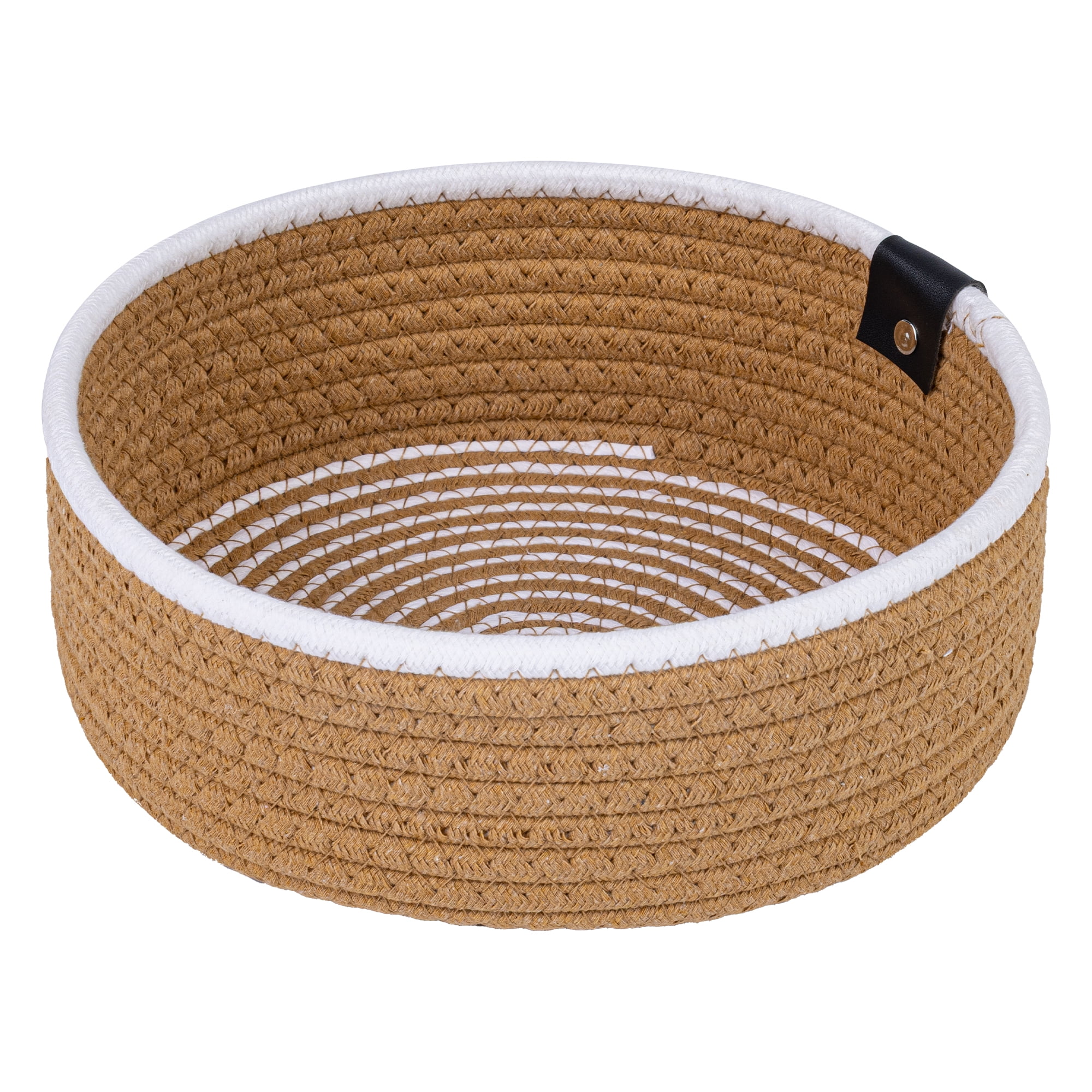 Unique Bargains Woven Storage Basket for Key Tray Bowl Khaki 9.4*9.4*3.9in