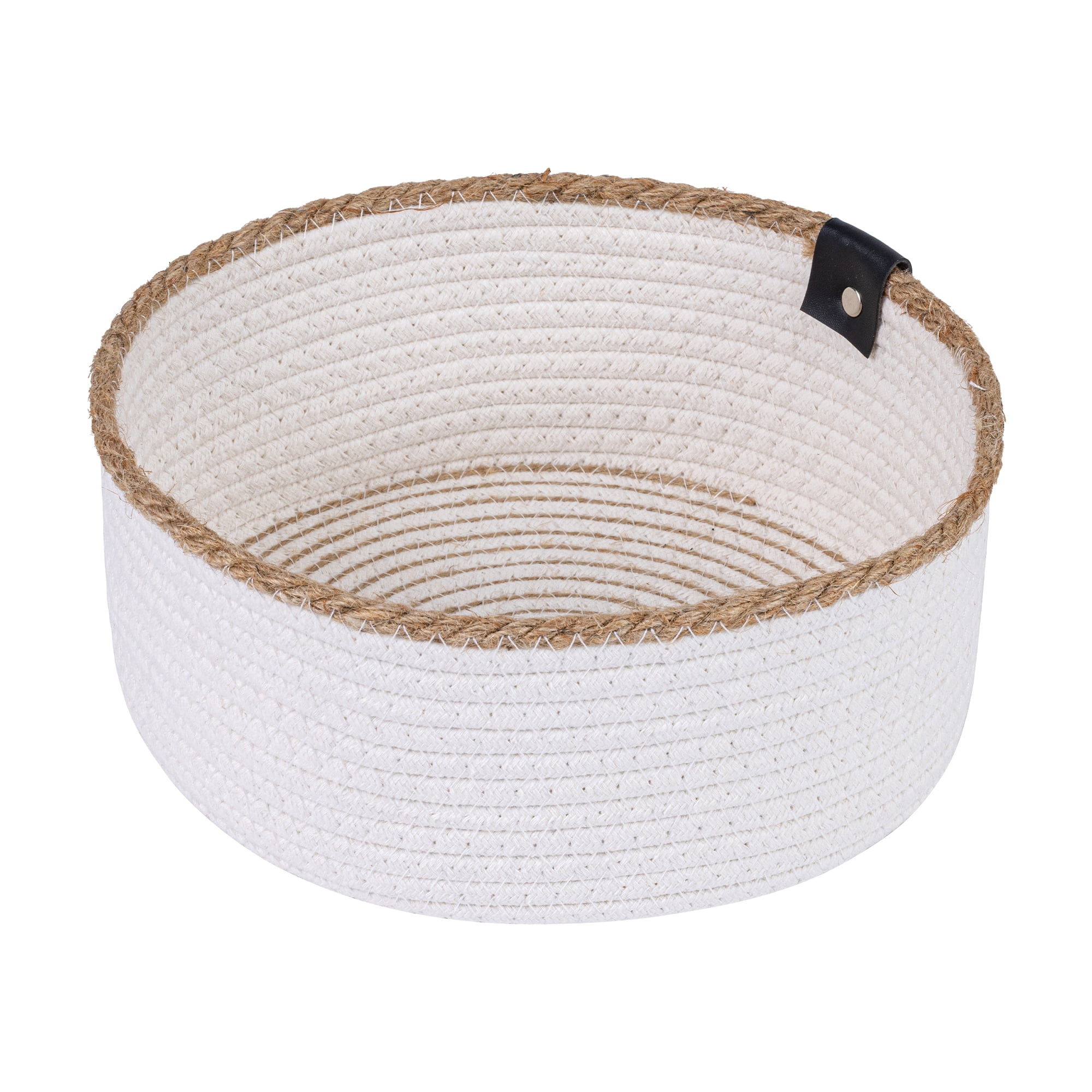 Unique Bargains Woven Storage Basket for Key Tray Bowl White-Brown 8.3*8.3*3.5in