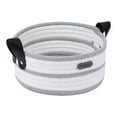 thumbnail image 1 of Unique Bargains Woven Storage Basket with Leather Handles Light Gray 7.9*3.9in, 1 of 5