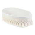 thumbnail image 1 of Unique Bargains Woven Storage Basket with Tassels for Key Tray Bowl Beige, 1 of 5