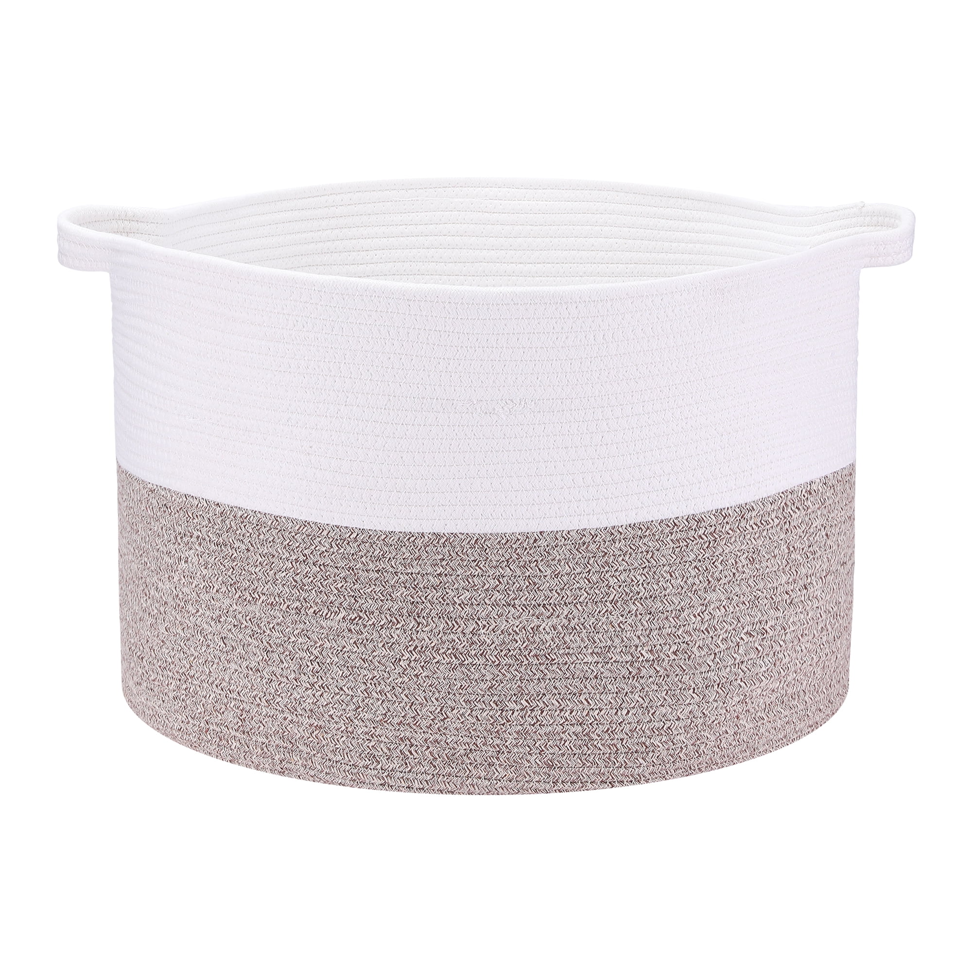 Unique Bargains Woven Storage Bin Shelf Storage Basket Organizer Bin with Handles Brown