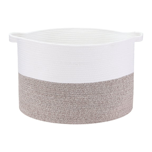 Unique Bargains Woven Storage Bin Shelf Storage Basket Organizer Bin with Handles Brown