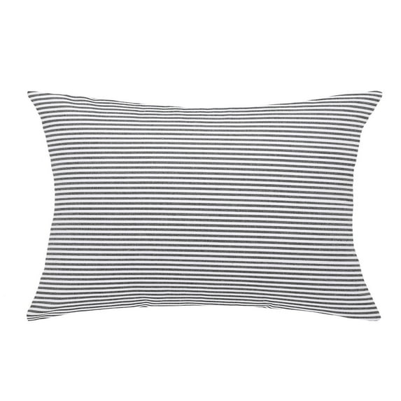 Unique Bargains Woven Stripe Decorative Throw Pillow Cover Black and White 12" x 20"