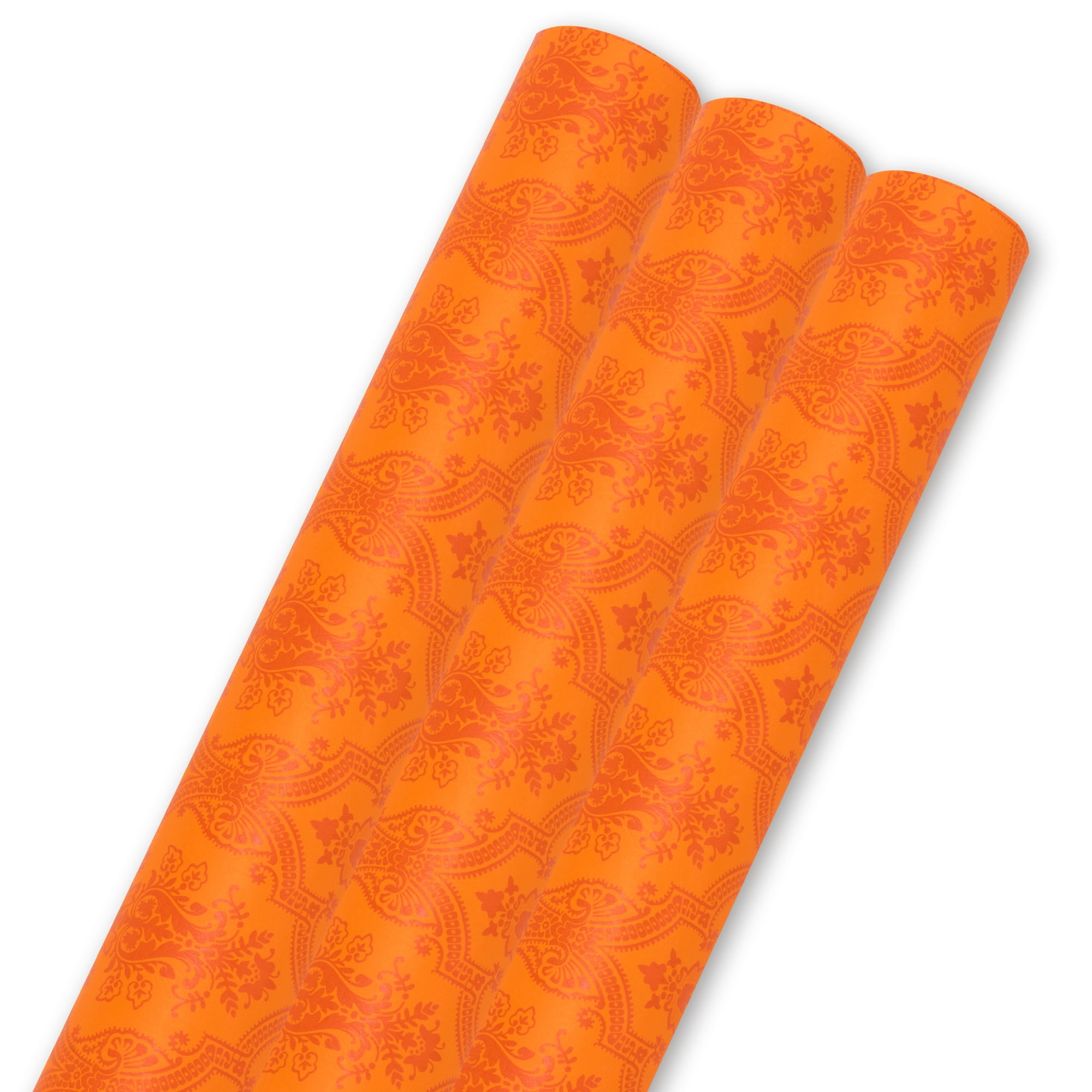 Unique Bargains Wrapping Paper Matte for Elegant Gift Wrap Presentation Orange 39.4"x27.6"
