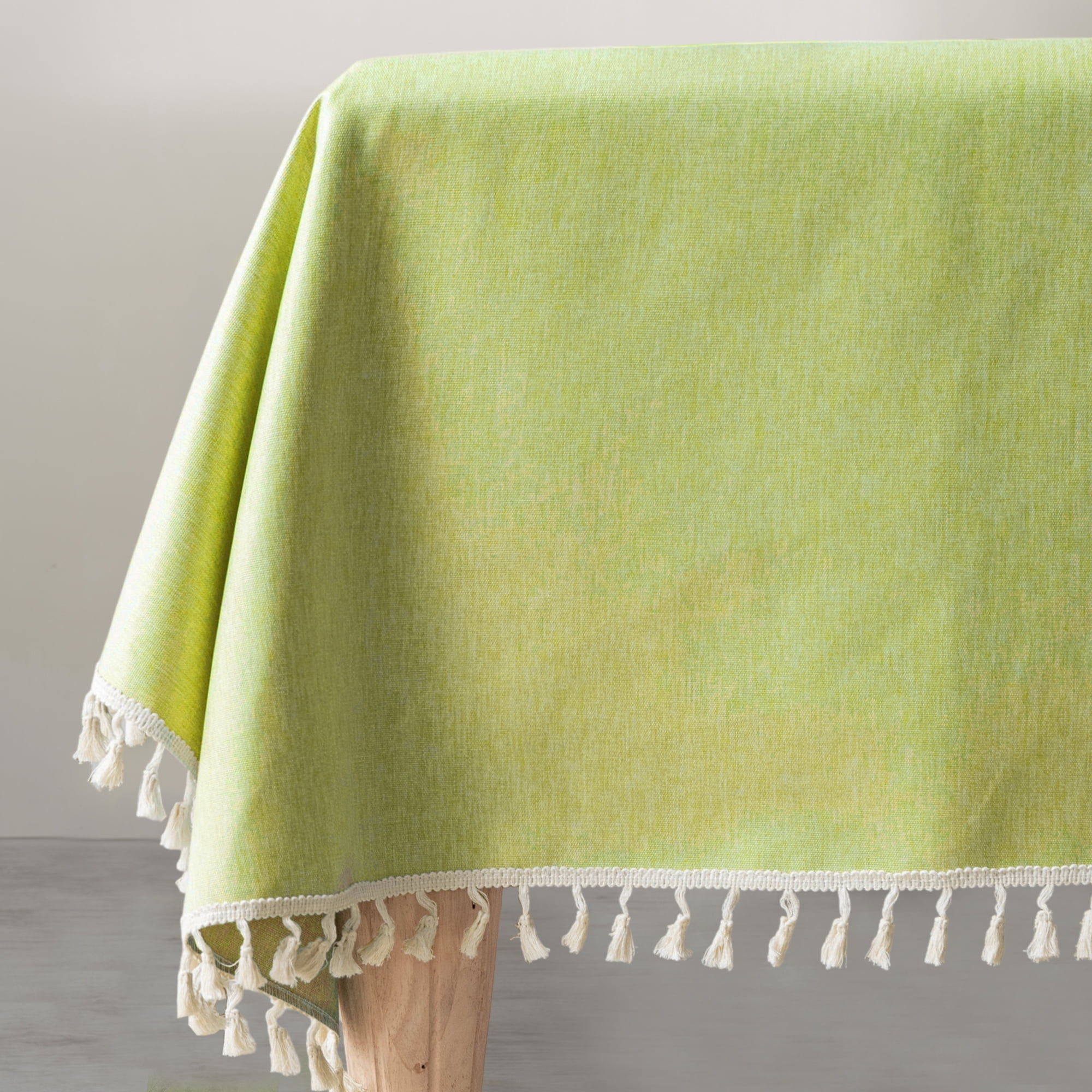 Unique Bargains Wrinkle Free Tablecloths for Holiday Camping Green 35.43"x35.43"