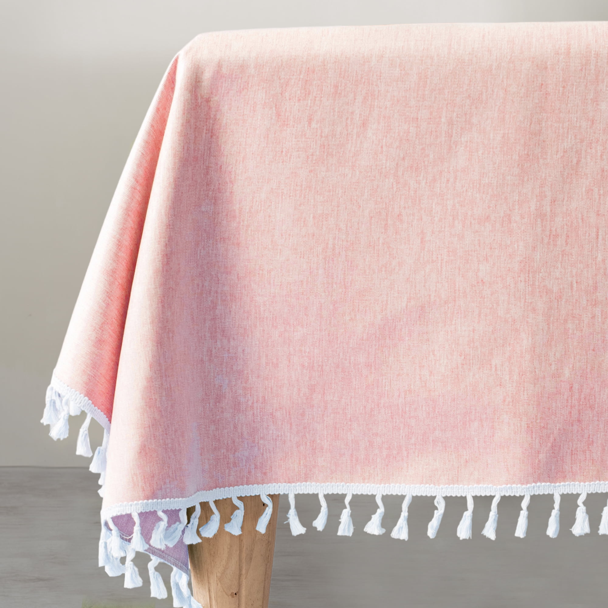 Unique Bargains Wrinkle Free Tablecloths for Holiday Camping Pink 70.87"x55.12"