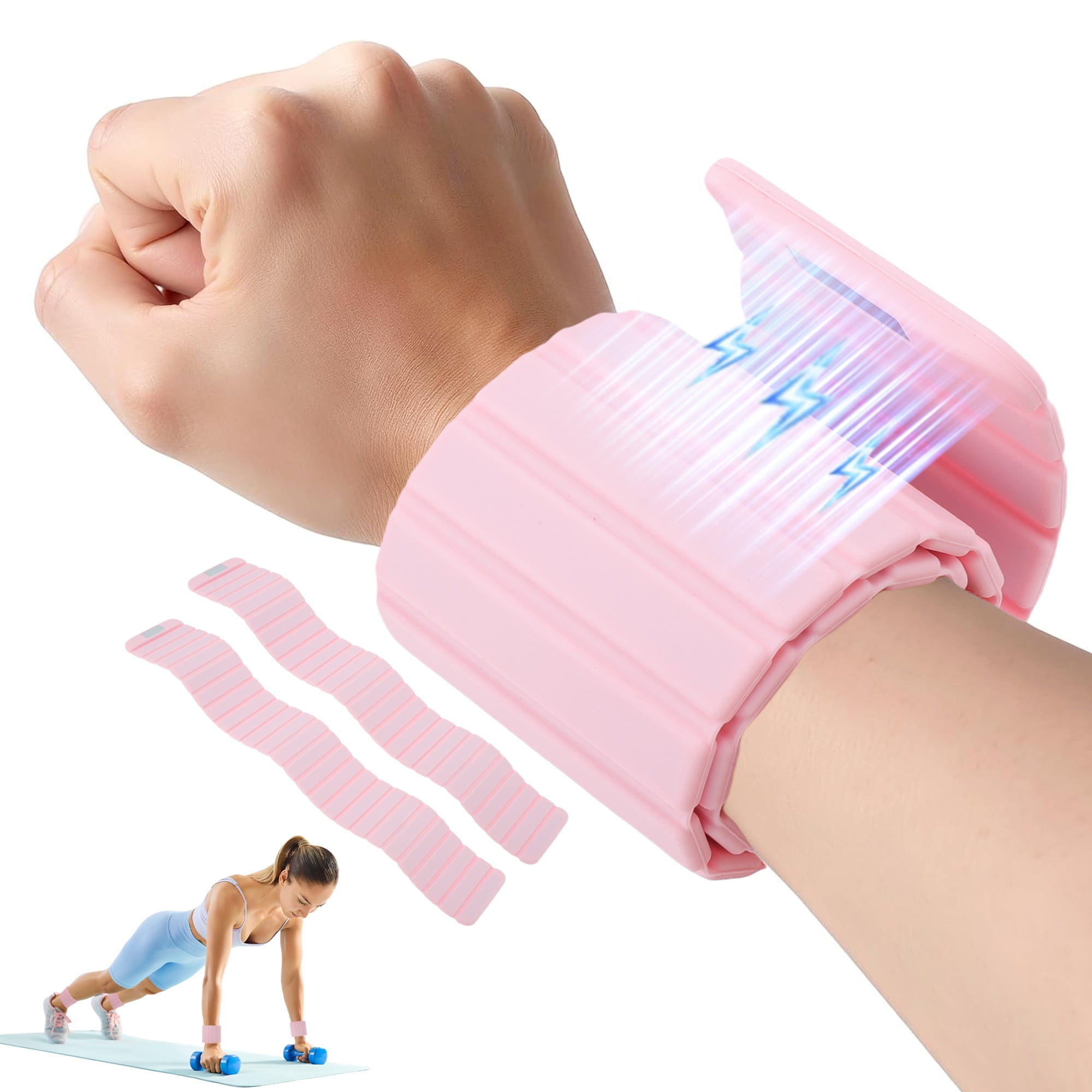 Unique Bargains Wrist Weights 1.1LB Each Stackable Magnetic Adjustable Ankle Weights for Men & Women Jogging/Yoga & More Pink 1 Pair