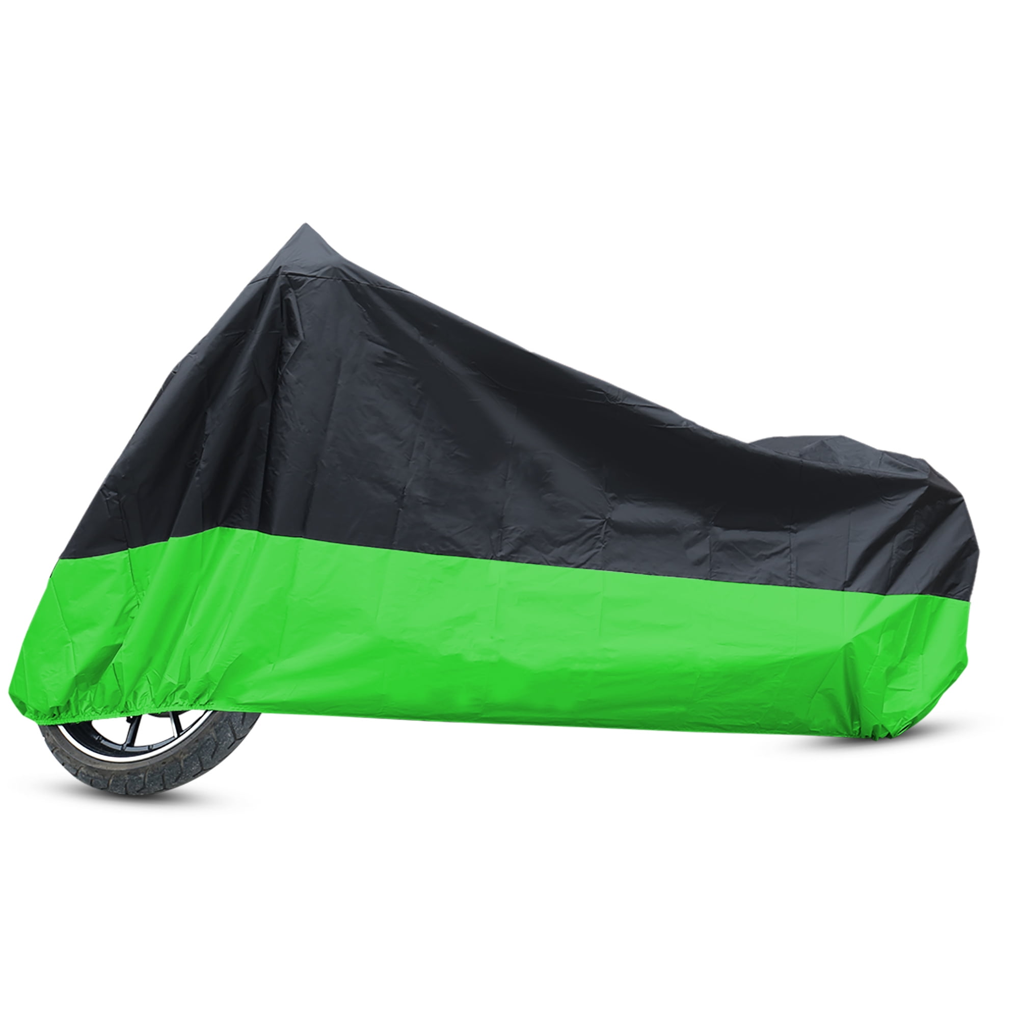Unique Bargains XL 190T Black Green Motorcycle Cover for for Kawasaki for EX500 500R/650R EX650