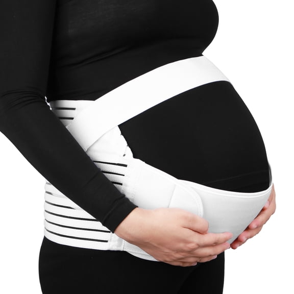 Unique Bargains White Maternity Support Belt Pregnancy Waist Abdomen Belly Back Brace Band White XL
