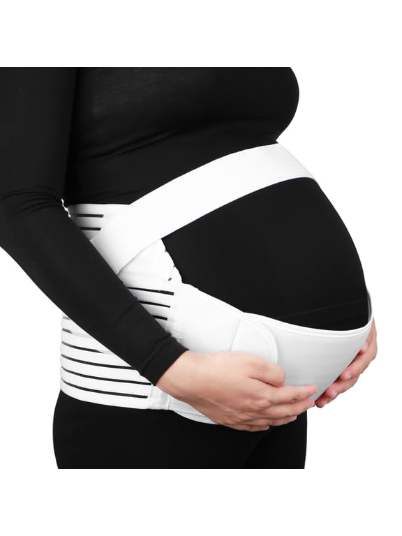 White Maternity Support Belt Pregnancy Waist Abdomen Belly Back Brace Band White XL