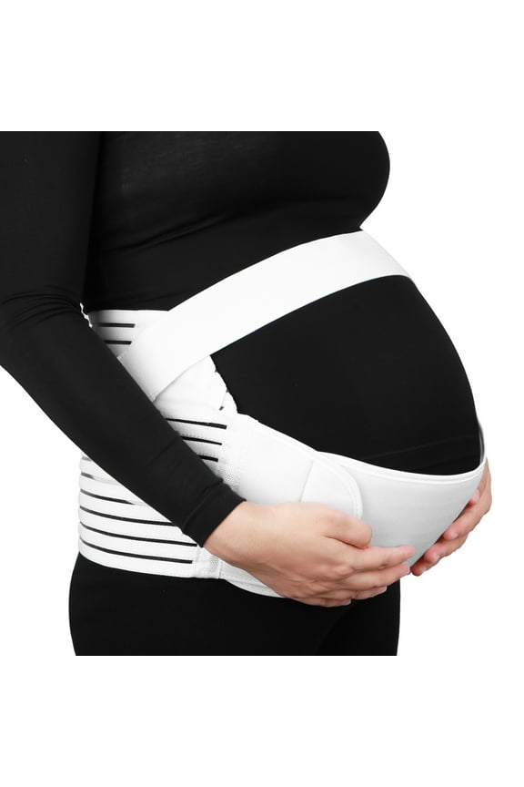White Maternity Support Belt Pregnancy Waist Abdomen Belly Back Brace Band White XL