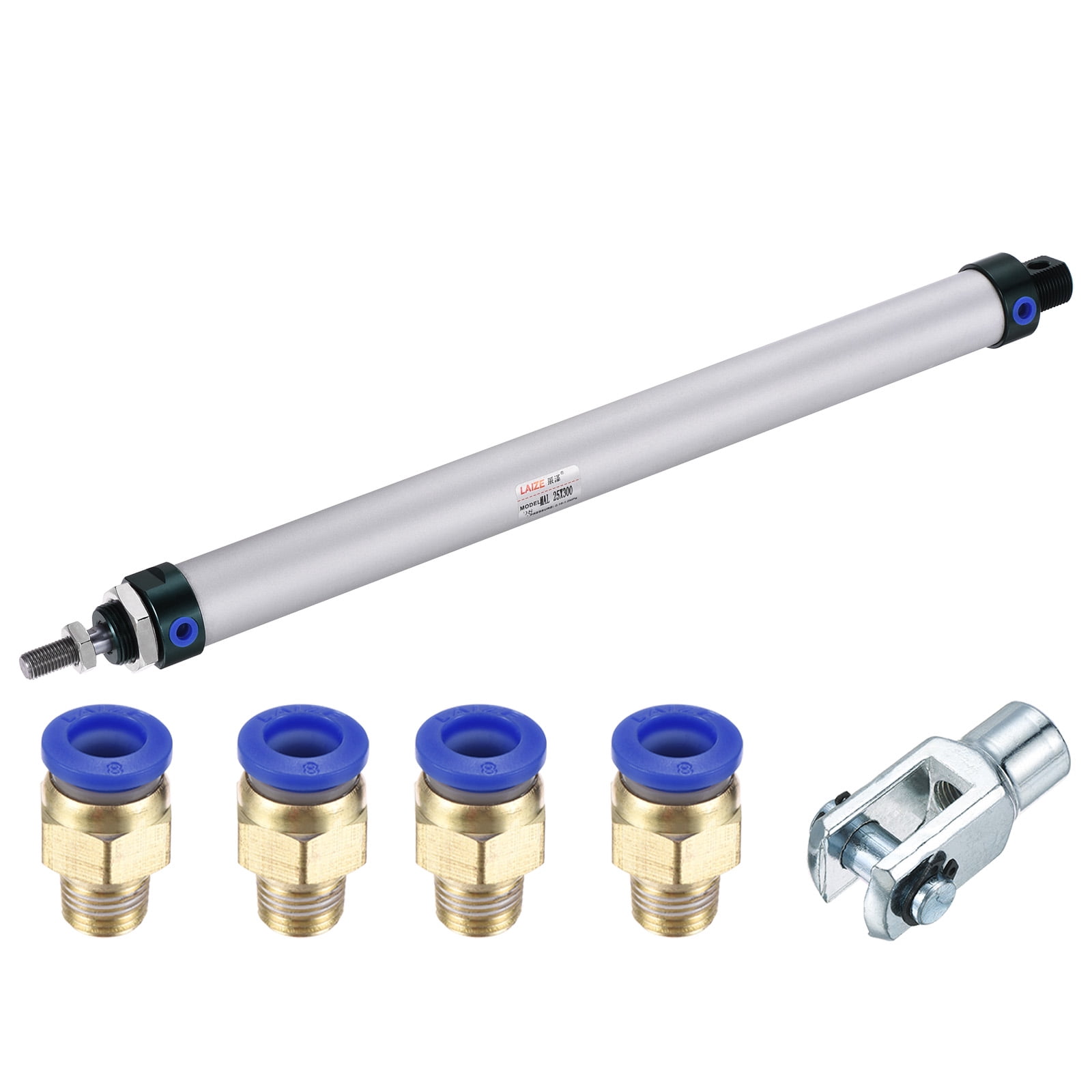 Unique Bargains Y Connector Air Cylinder Double Action Bore Stroke 25mm Bore 300mm Stroke