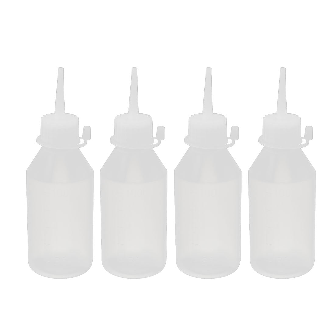 Unique Bargains YH-2L Plastic Kitchen Laboratory Squeeze Bottle Dispenser 100ML 4 Pcs