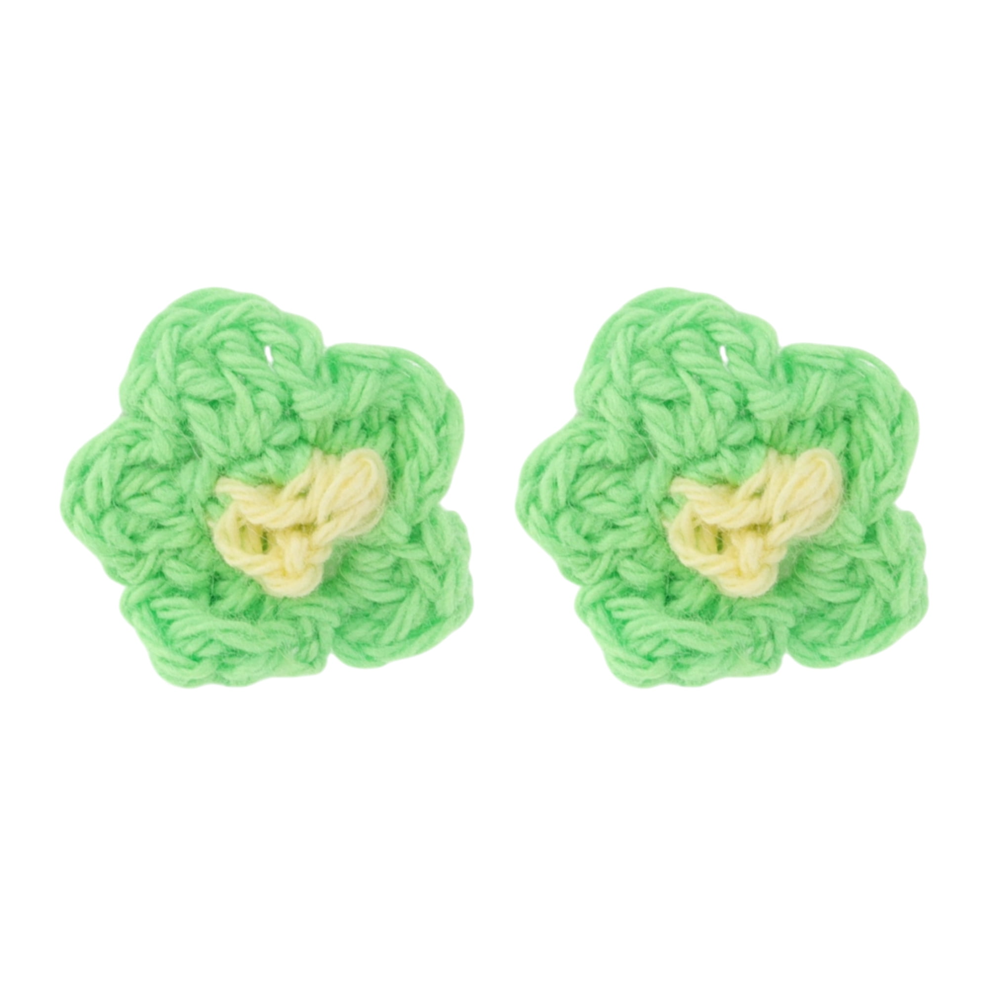 Unique Bargains Yarn Flower Shoelace Charms for Personalizing 1 Pair Green