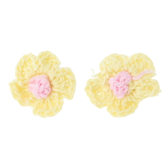 Unique Bargains Yarn Flower Shoelace Charms for Personalizing 1 Pair Yellow