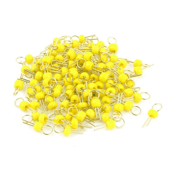 Unique Bargains Yellow Bead Electronic Soldering Probe PCB Test Endpoint Pin 50 Pcs