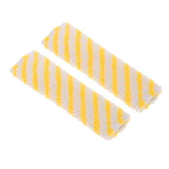 Unique Bargains Yellow White Seat Belt Cover Pad Polyester 24cm Seatbelt Strap Cushion Shoulder Padding 2Pcs