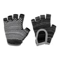 thumbnail image 1 of Unique Bargains Yoga Gloves Non-slip Fingerless Pilates Gloves One Size Black Gray, 1 of 5
