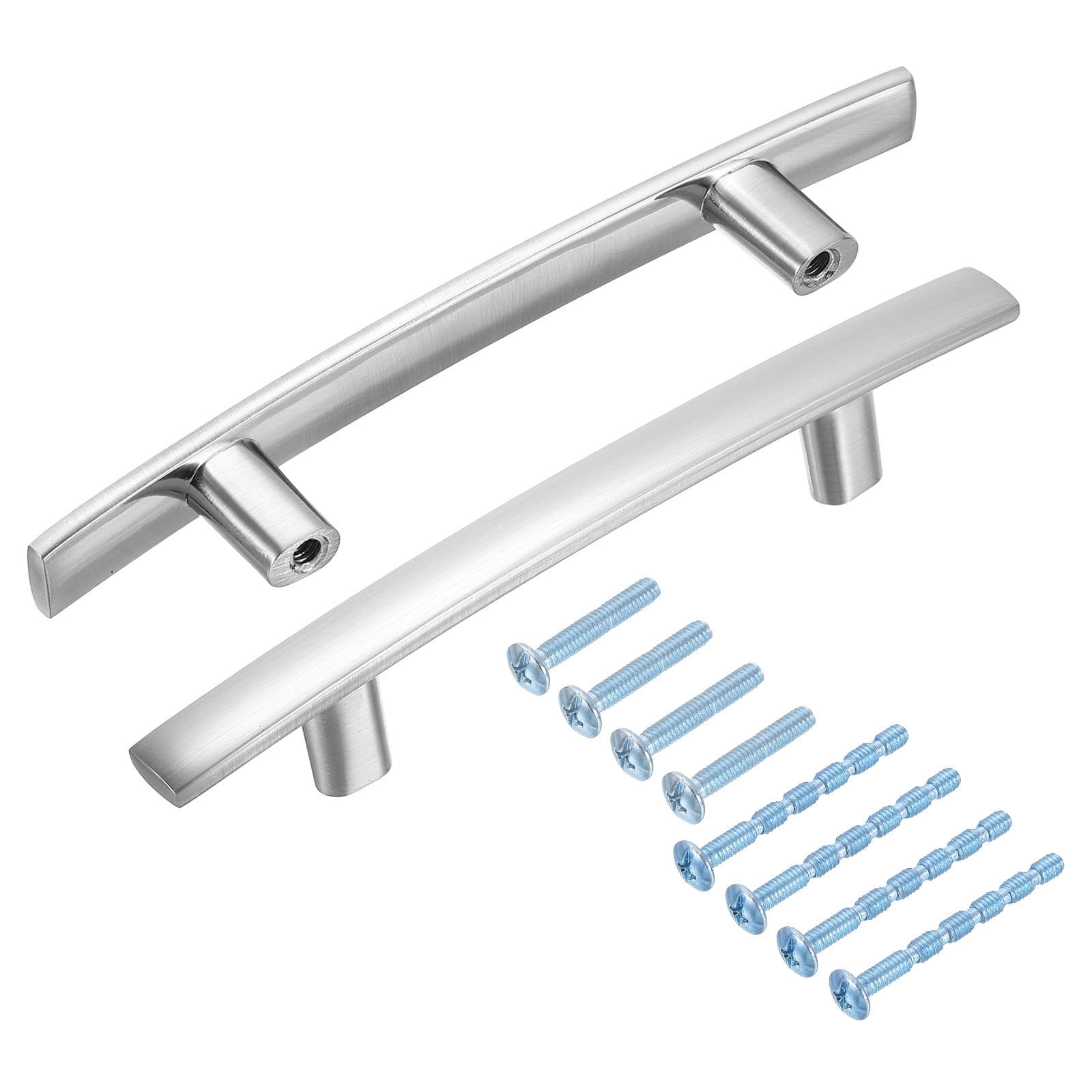 Unique Bargains Zinc Alloy Curved Cabinet Pulls for Furniture Wardrobe Door 10 Pcs Silver
