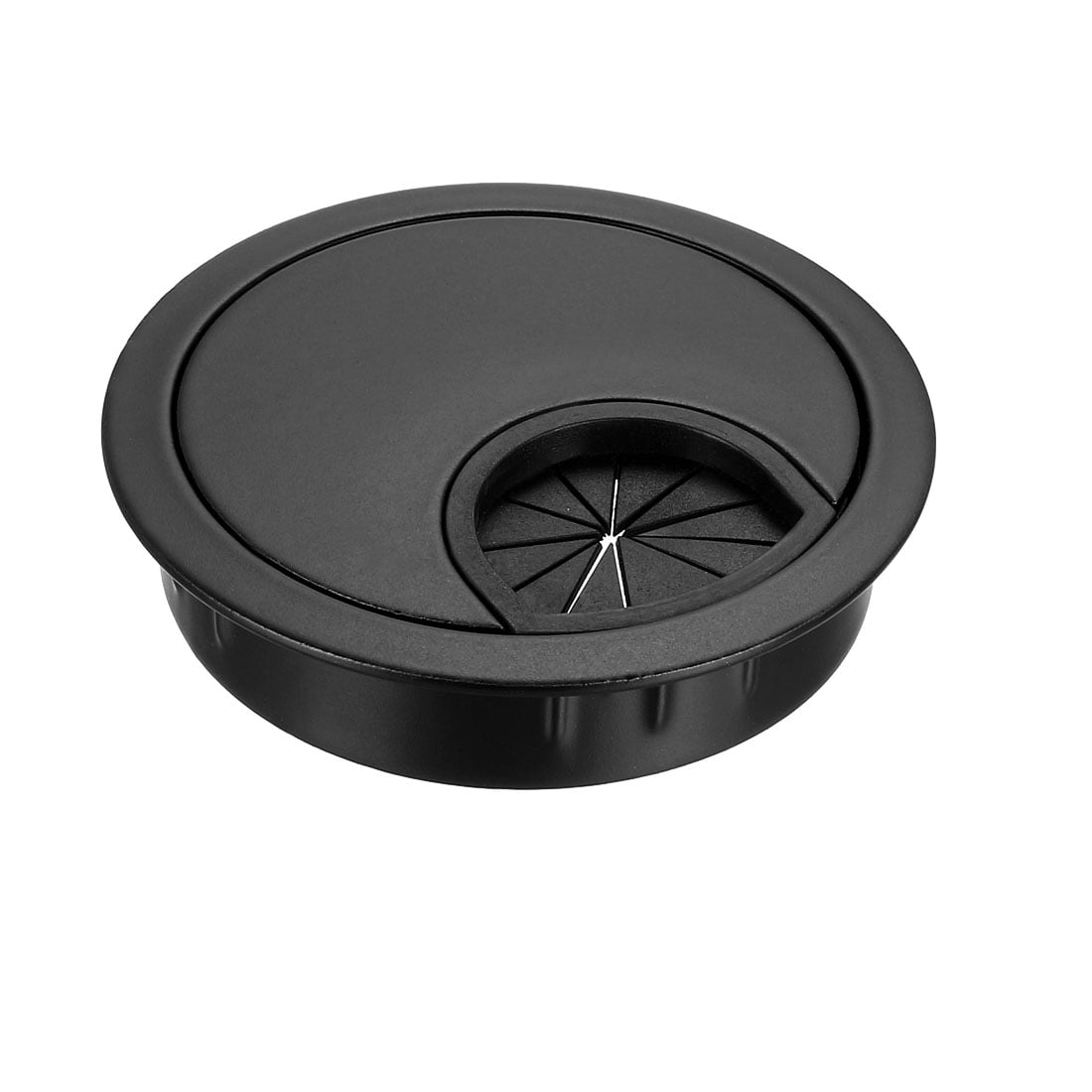 Unique Bargains Zinc Alloy Desk Wire Cord Grommet Hole Cover Black 2-1/8"