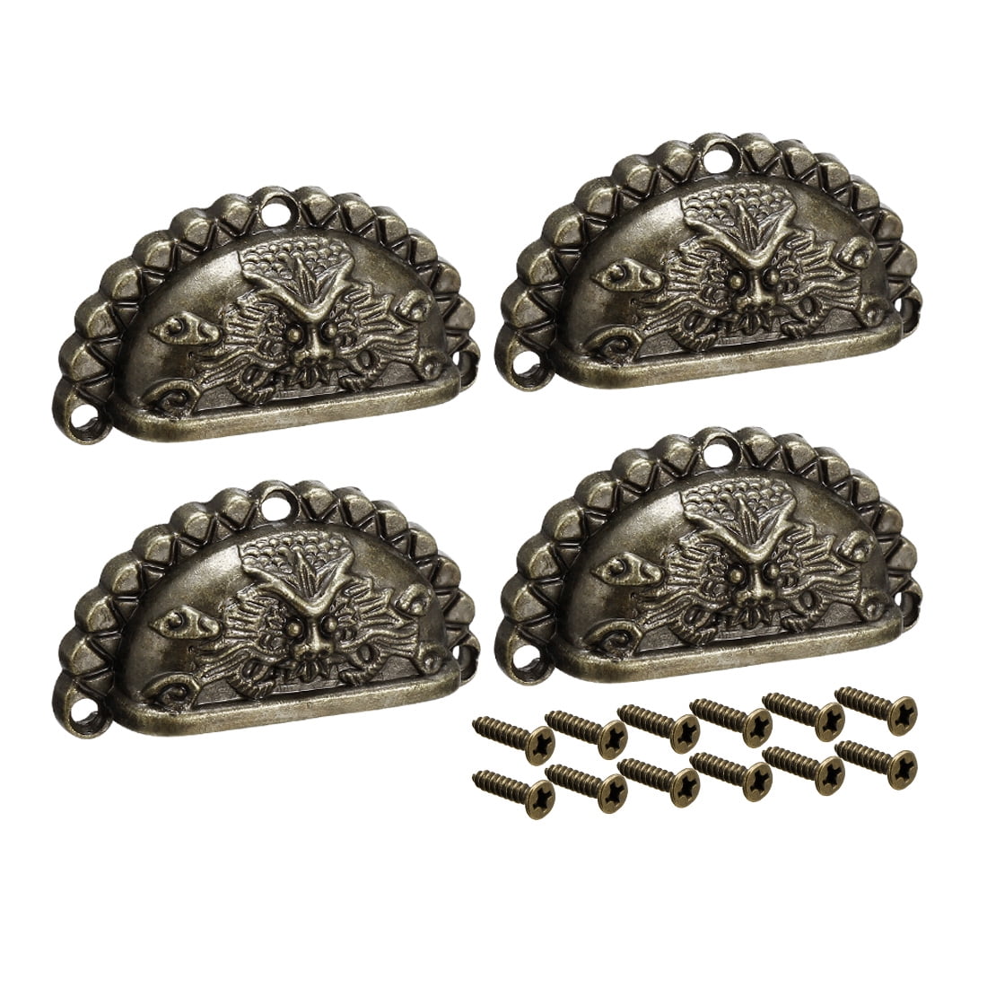 Unique Bargains Zinc Alloy Shell Pull Handles Bronze Tone for Dresser Kitchen