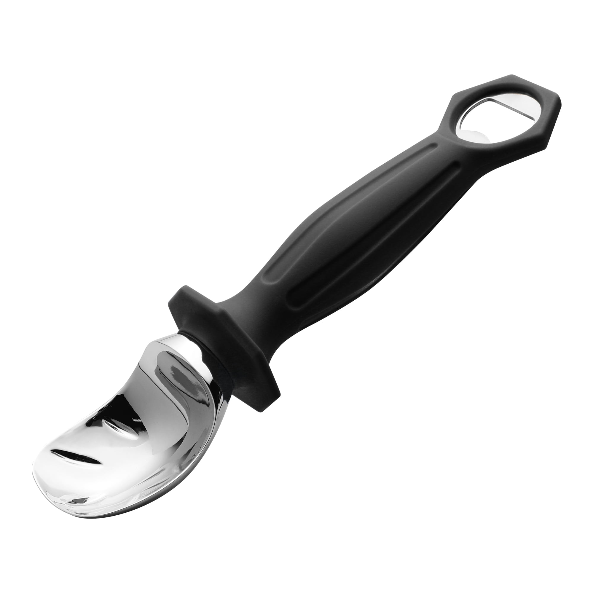 Unique Bargains Zinc Ice Cream Scoop with Ergonomic Handle for Gelato Black 8.7in