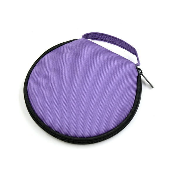 Unique Bargains Zip Up for d Fabric 20 Capacity CD DVD Holder Bag Organizer Purple