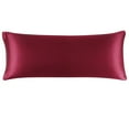 thumbnail image 1 of Unique Bargains Zipper Closure 1 PC Satin Body Pillowcases Burgundy 20"x60", 1 of 8