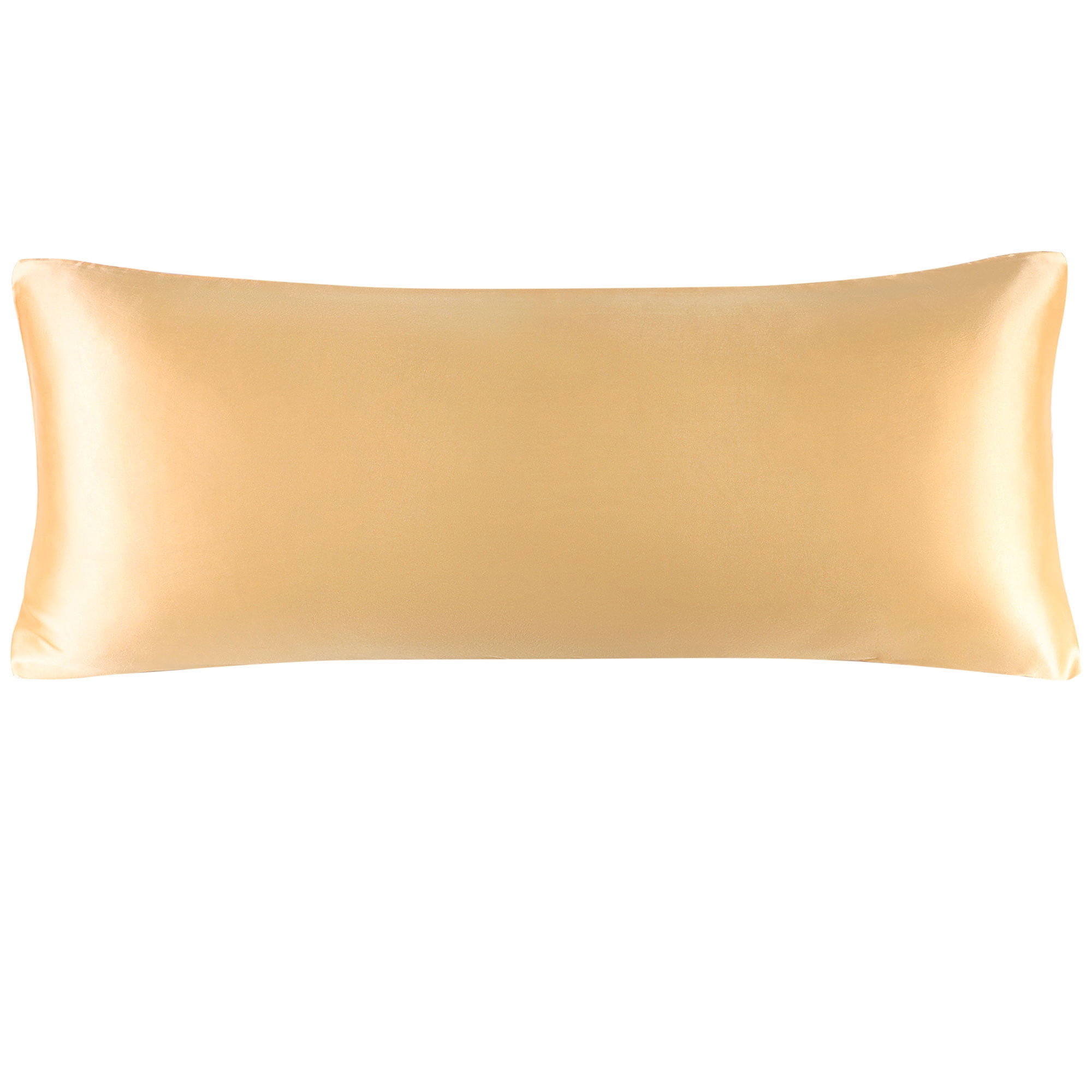 Unique Bargains Zipper Closure 1 PC Satin Body Pillowcases Gold 20"x60"