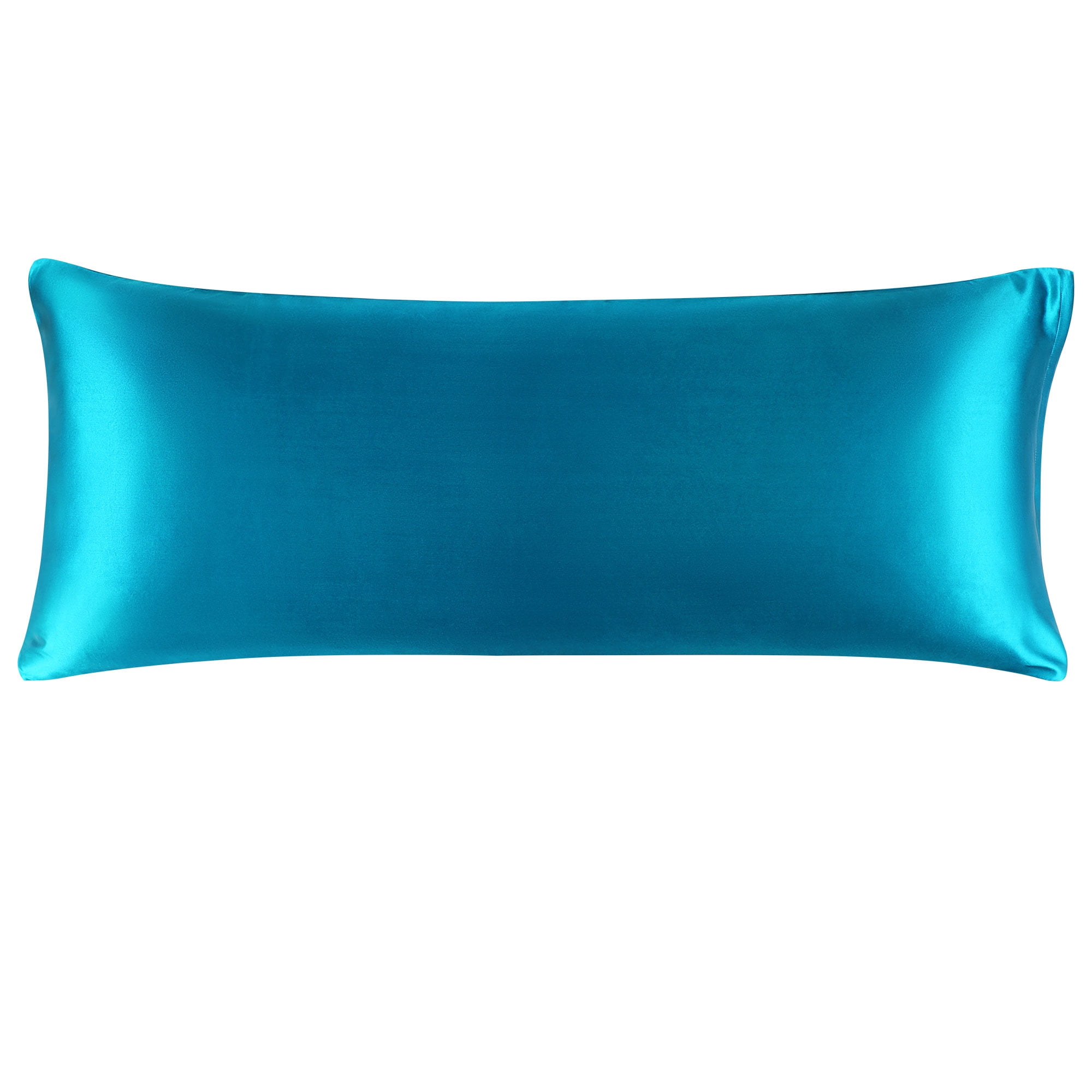 Unique Bargains Zipper Closure 1 PC Satin Body Pillowcases Peacock Blue 20"x48"