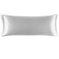 thumbnail image 1 of Unique Bargains Zipper Closure 1 PC Satin Body Pillowcases Silver 20"x54", 1 of 8