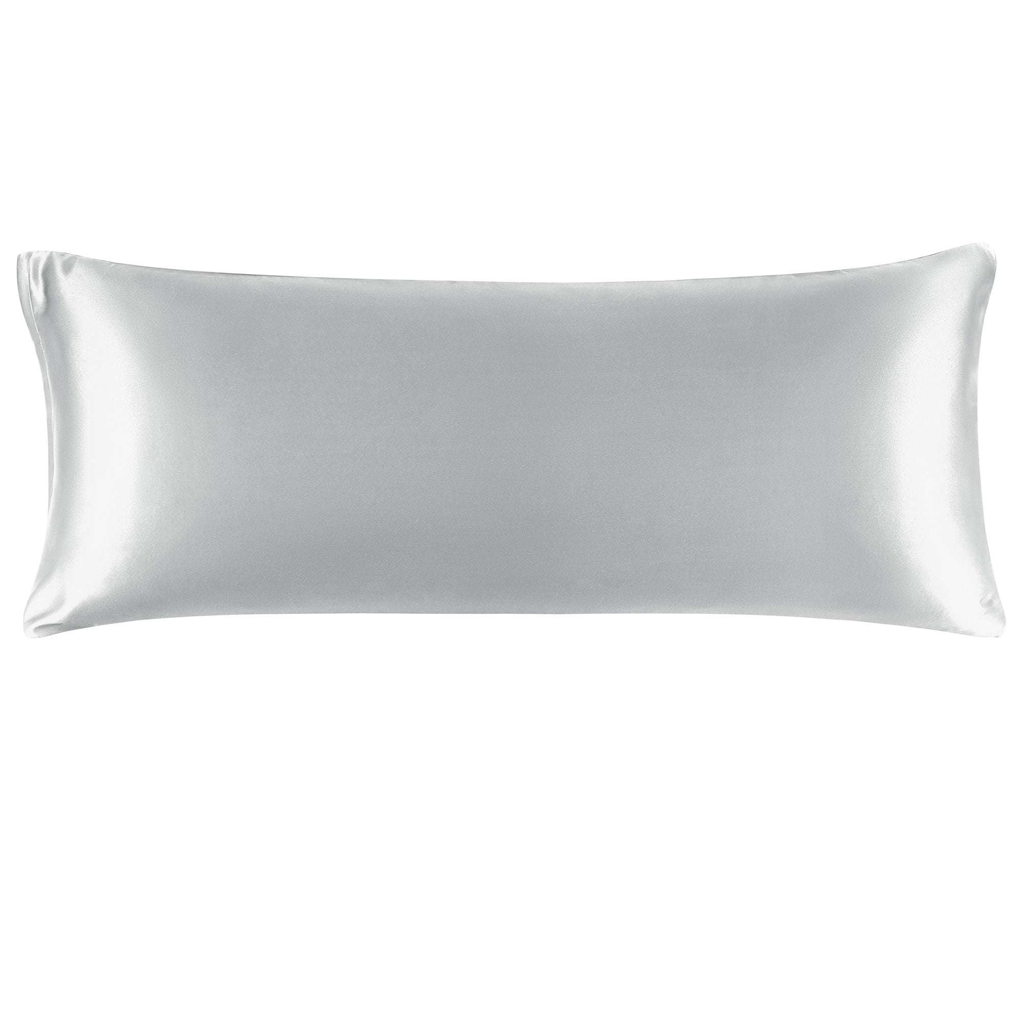 Unique Bargains Zipper Closure 1 PC Satin Body Pillowcases Silver Grey 20"x60"