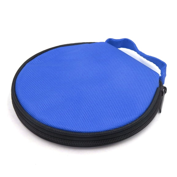 Unique Bargains Zipper Closure Round CD Discs Holder Bag Storage Blue