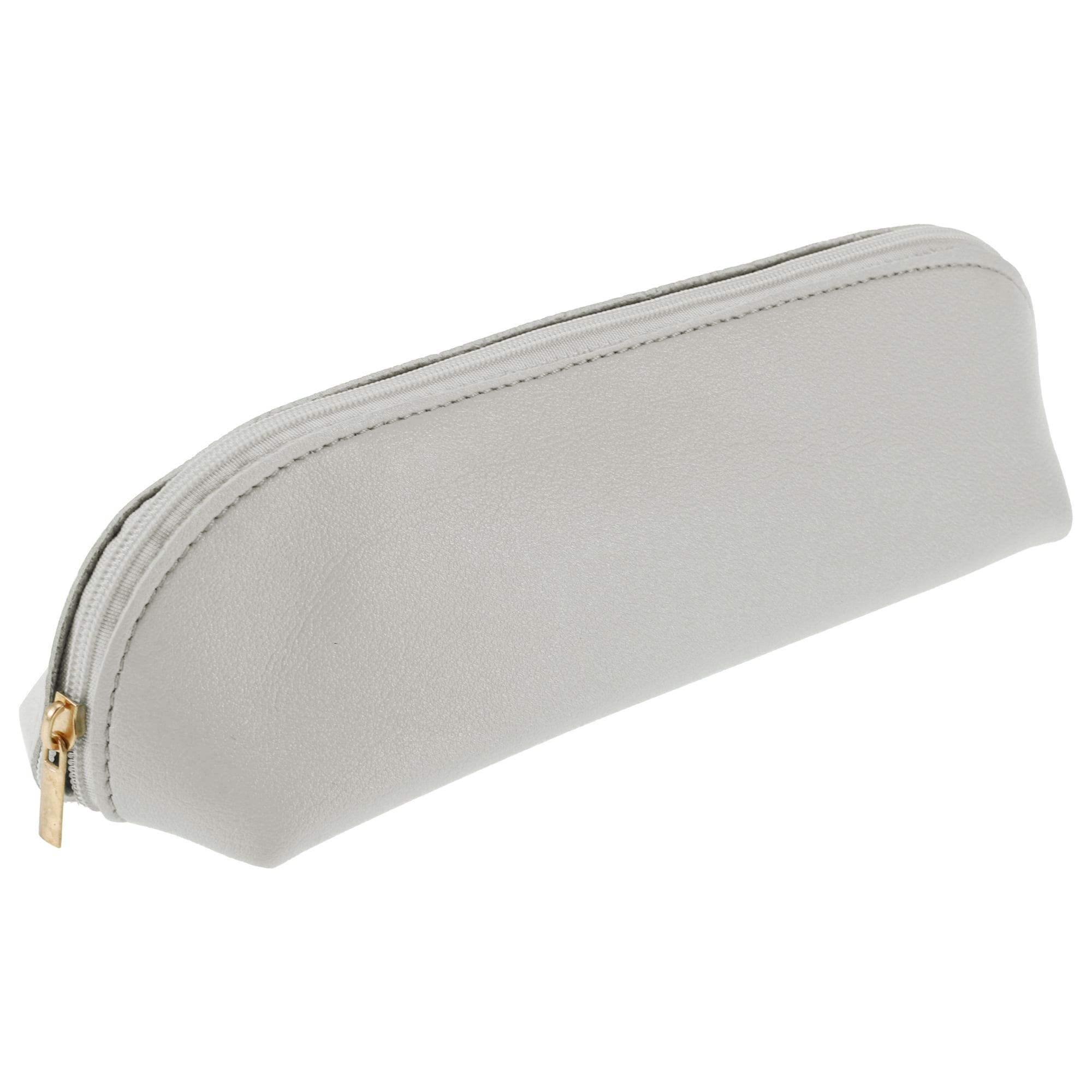 Unique Bargains Zipper Pencil Pen Case Portable Stationery Bag Gray