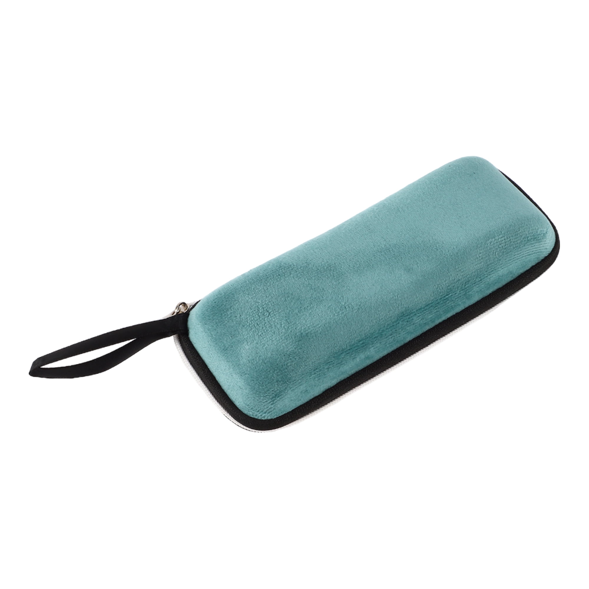 Unique Bargains Zipper Sun Eyeglasses Bag Portable Eyeglasses Storage Case Lake Blue