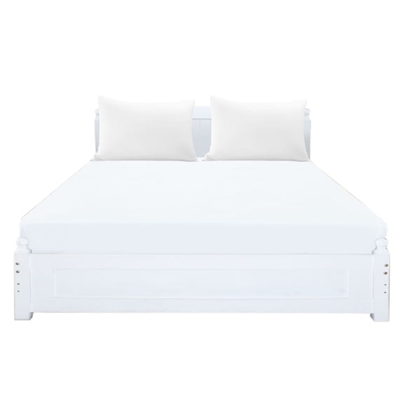 Unique Bargains Zippered Pillowcases Covers with Fitted Sheet 2-Pack (20x30 Inch, White)
