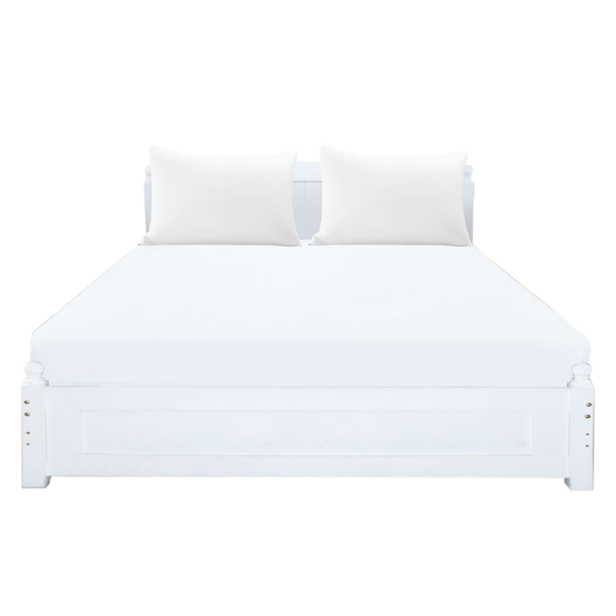 Unique Bargains Zippered Pillowcases with Fitted Sheet 2-Pack (20x26 Inch, Snow White)