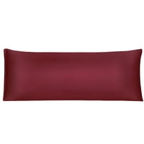 Unique Bargains Zippered Silky Satin Body Pillowcase, 21" x 54", Wine Red