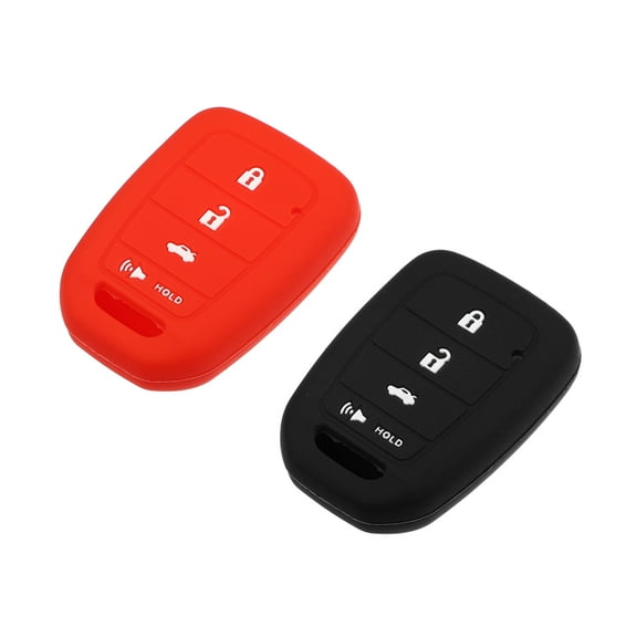 Unique Bargains for Smart Key Fob Cover Case Protector for Honda Civic Acfor Cord Crosstour CR-V HR-V Black Red (Pack of 2)