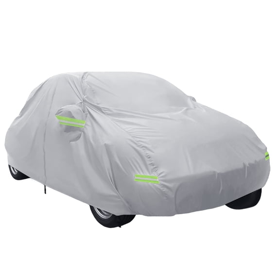 Unique Bargains Waterproof Car Cover 210Dpu Cover All Weather Full Car Cover with Door Zipper for Outdoor Windproof Sun Rain Protection Silver Tone for Volkswagen New Beetle 1998-2019