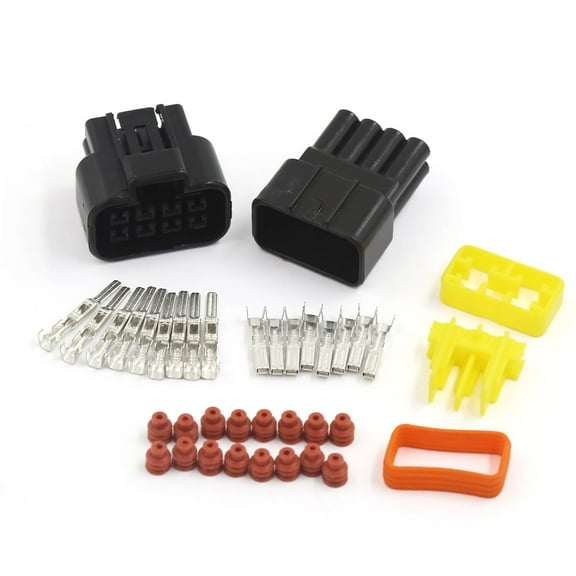 Unique Bargains1 Kit 8 Pin Way Waterproof 2.3mm Wire Connector Socket Car Sealed Electrical Set