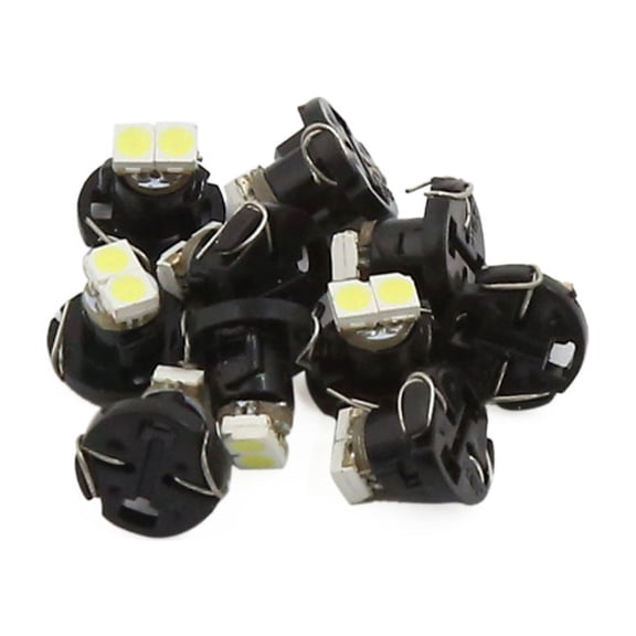 Unique Bargains10pcs Red T4.2 White 2-LEDs Wedge Bulb Cluster Instrument Dash Light Interior