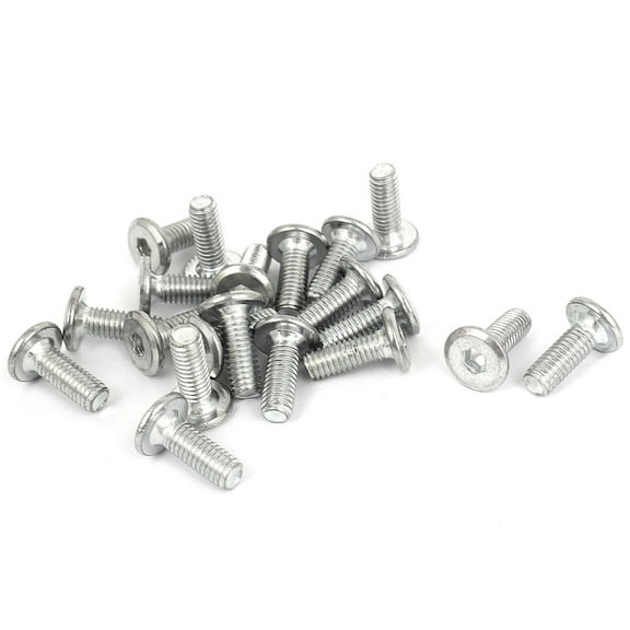 Unique Bargains20 Pcs Countersunk Flat Head Cap Hexagon Socket Bolt Screws M6 x 15mm