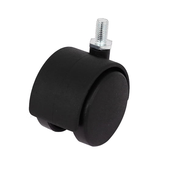 Unique Bargains8mm Threaded Stem 2" Dia 360 Degree Rotation Dual Wheel Chair Swivel Caster