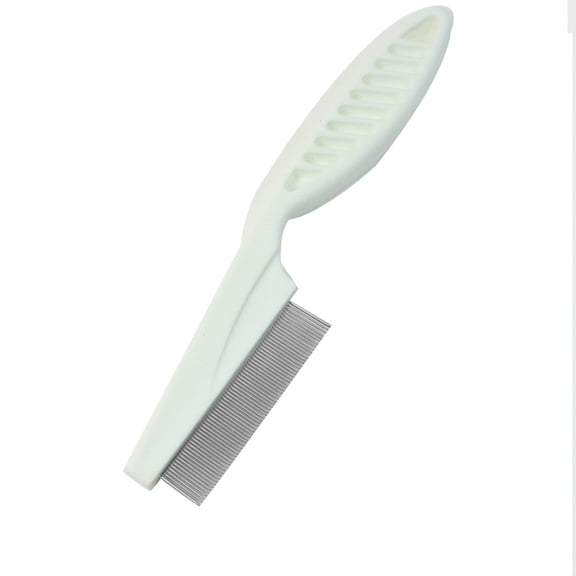 Unique BargainsCat Dog Puppy Pet Massaging Grooming Rake Comb Silver Tone White 14cm Long