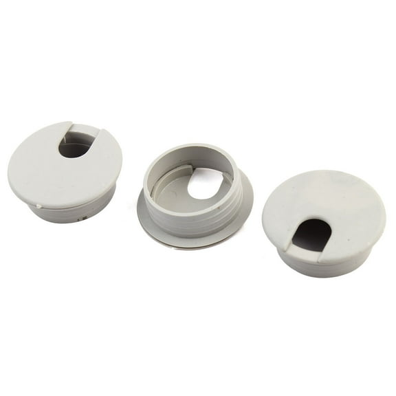 Unique BargainsComputer Desk Plastic Round Grommet Wire Cable Hole Covers Gray 36mm Dia 3 PCS