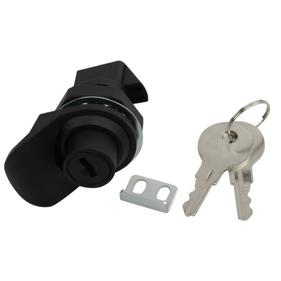 Unique BargainsDrawer Cabinet Plastic Cylinder Shape Press Button Security Cam Lock w 2 Keys