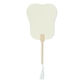thumbnail image 1 of Unique BargainsFolding Fan 1 Pcs Light Gray, White Long Handle Round Paper Palm-Leaf, 1 of 5